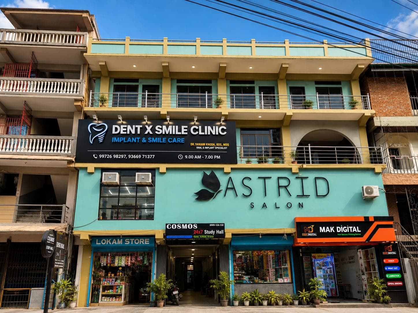 DentX Smile Clinic building exterior with signage