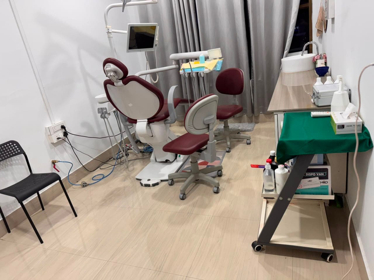 Dental treatment room with patient chair